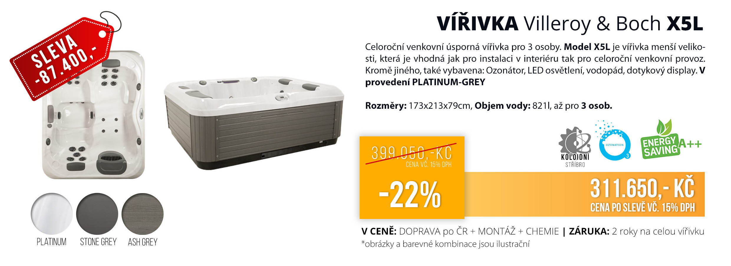 Akční vířivka Villeroy Boch X5L