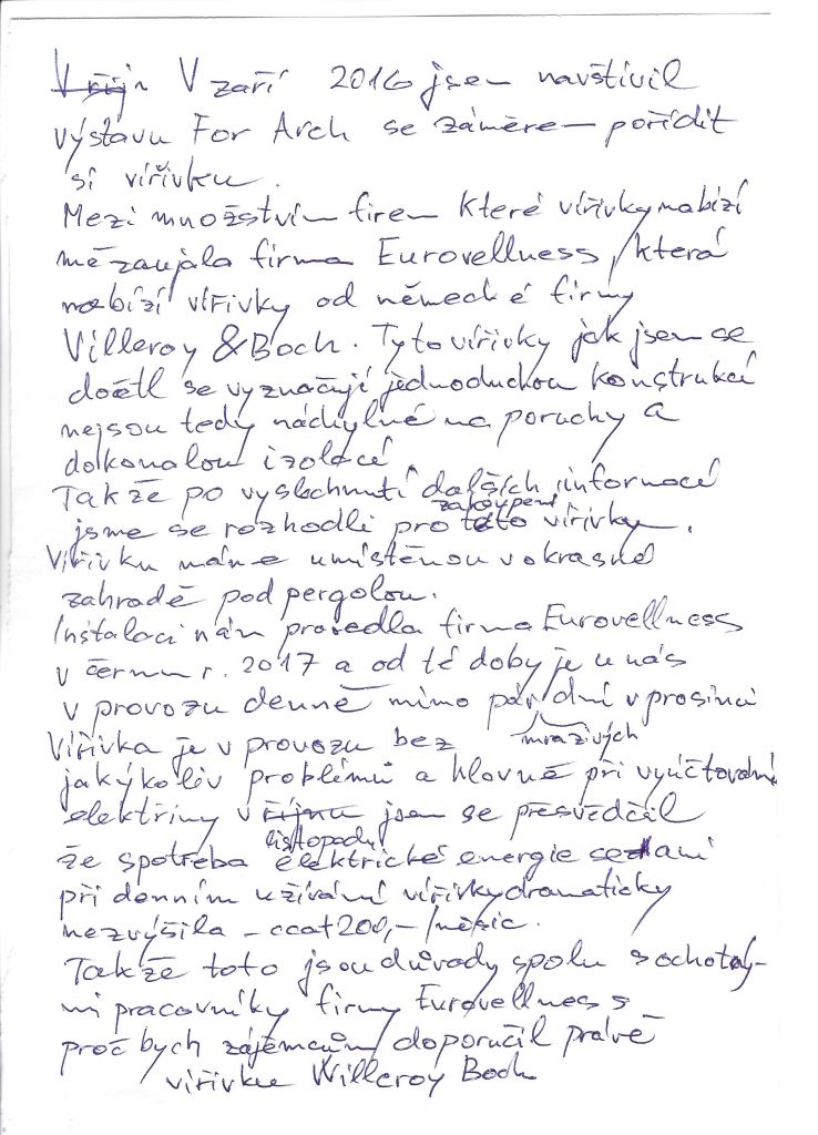 Osobní dopis Villeroy Boch